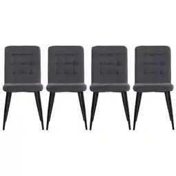 Tesco Living and Home Set of 4 Tufted Modern Armless Dining Chairs - Dark Grey offer