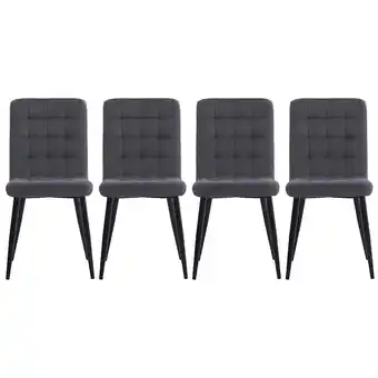 Tesco Living and Home Set of 4 Tufted Modern Armless Dining Chairs - Dark Grey offer