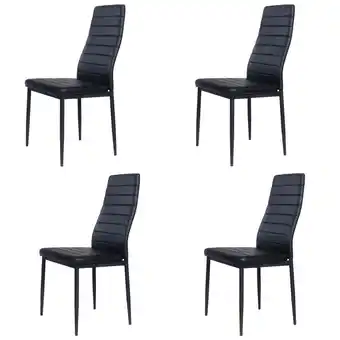 Tesco Living and Home Set of 4 Faux Leather High Back Dining Chairs - Black offer