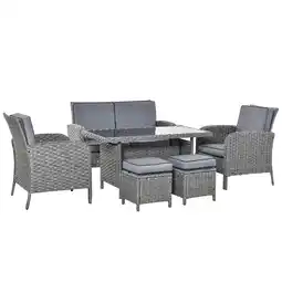 Tesco Outsunny 6 PCS All Weather PE Rattan Dining Table Sofa Furniture Set s offer