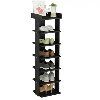 Tesco Living and Home 7-Tier Shoe Rack Stand Shelf Space Saving - Black offer