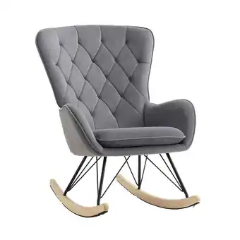 Tesco Living and Home Modern Upholstered Rocking Chair for Living Room & Bedroom - Grey offer