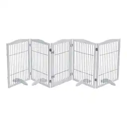 Tesco Living and Home White 5-Panel Wooden Folding Pet Playpen offer