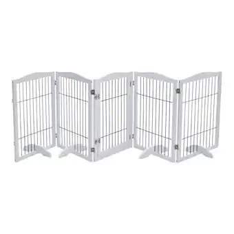 Tesco Living and Home White 5-Panel Wooden Folding Pet Playpen offer