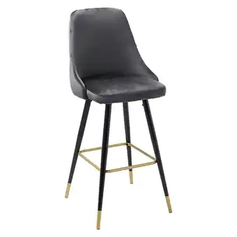 Tesco Living and Home Set of 2 Modern Upholstered Velvet High Chairs Bar Stools offer