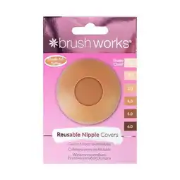 Tesco Brushworks Reusable Silicone Nipple Covers Shade 4.0 - Toffee offer