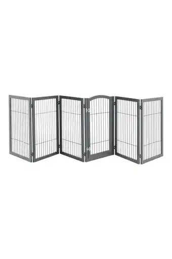 Tesco Living and Home Freestanding Wooden Pet Playpen 6-Panel Grey offer