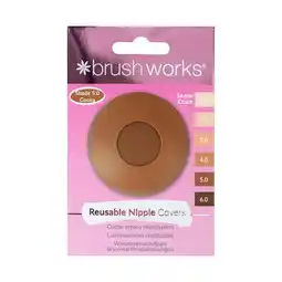 Tesco Brushworks Reusable Silicone Nipple Covers Shade 5.0 - Cocoa offer