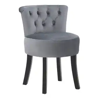 Tesco Living and Home Upholstered Buttoned Vanity Stool - Grey offer