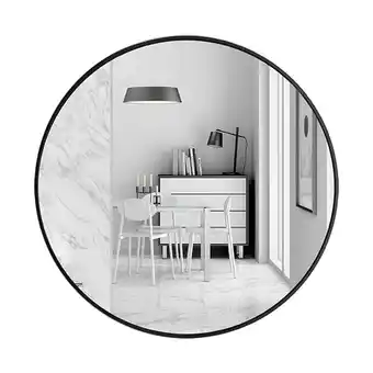 Tesco Living and Home Nordic Round Bathroom Wall Mirror - 70cm - Black offer