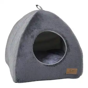 Tesco Living and Home Large Triangular Dog Cat House with Soft Plush - Dark Grey offer