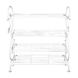 Tesco Living and Home 4 Tier Metal Shoe Rack- White offer