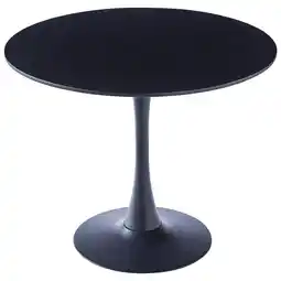 Tesco Living and Home Modern Round Wooden Table with Metallic Base - Black offer