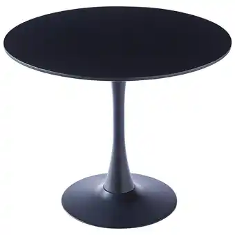 Tesco Living and Home Modern Round Wooden Table with Metallic Base - Black offer