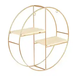 Tesco Living and Home Modern Decorative Wall Mounted Storage Display Shelf- Gold offer