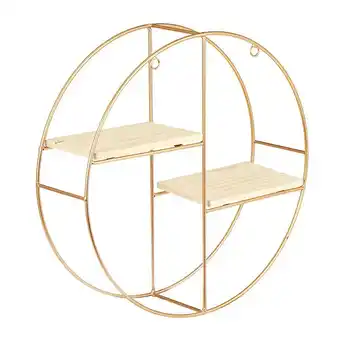 Tesco Living and Home Modern Decorative Wall Mounted Storage Display Shelf- Gold offer