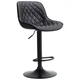 Tesco Living and Home 2 Pcs Faux Leather Height Adjustable Bar Stool - Black offer