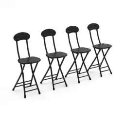 Tesco Living and Home Compact Wooden Folding Chair with Metal Legs Set of 4 offer