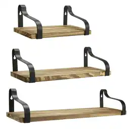 Tesco Living and Home Set of 3 Rustic Floating Shelf Bracket offer