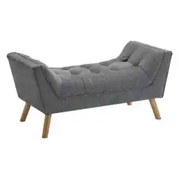 Tesco Living and Home Chenille Upholstered Bench with Wooden Legs - Grey offer