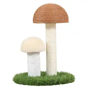 Tesco Living and Home Cat Scratching Post Natural Mushroom Shape for Kittens offer