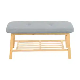 Tesco Living and Home Bamboo Shoe Bench with Upholstery for Entryway offer