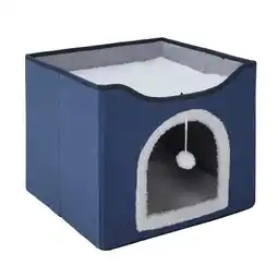 Tesco Living and Home Foldable Cat Bed House with Scratching Pad - Navy offer