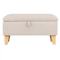 Tesco Living and Home Linen Upholstered Storage Ottoman - Beige - 71cm offer