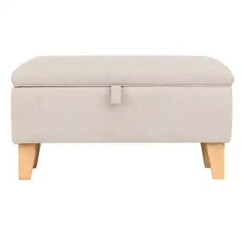 Tesco Living and Home Linen Upholstered Storage Ottoman - Beige - 71cm offer