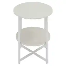 Tesco Living and Home Small Round Coffee Table with 2 Tier - White offer