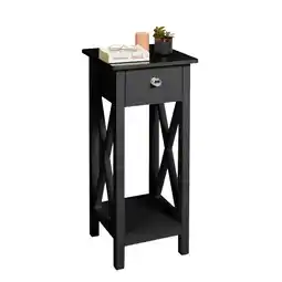 Tesco Living and Home 1-Drawer Wooden Console Table - Black offer