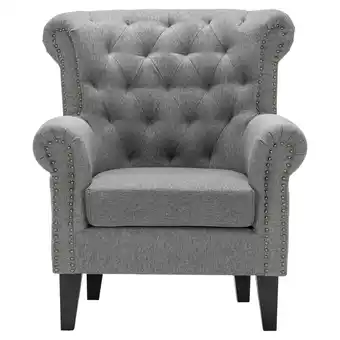 Tesco Living and Home Mid-Century Nailhead Armchair with Deep Seating - Grey offer