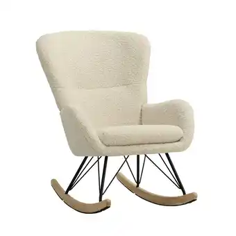 Tesco Living and Home Contemporary Rocking Chair with Removable Faux Wool Cushion - Off White offer