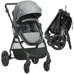 Tesco HOMCOM 2 in 1 Pushchair Stroller w/ Reversible Seat Single Hand Foldable Grey offer