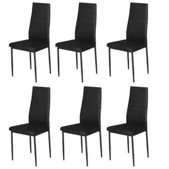 Tesco Living and Home Set of 6 Faux Leather High Back Dining Chairs - Black offer