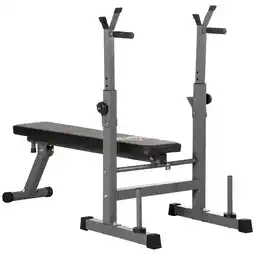 Tesco HOMCOM Adjustable Weight Bench Foldable with Rack and Dip Station offer