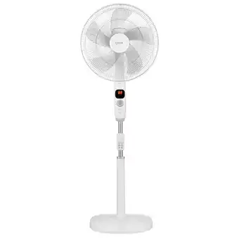 Tesco Igenix DF1670 Digital Pedestal Fan, 16 Inch, Ultra Quiet, 12 speeds LED Display, White offer