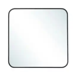 Tesco Living and Home Square Wall Mirror - Black - 70cm offer