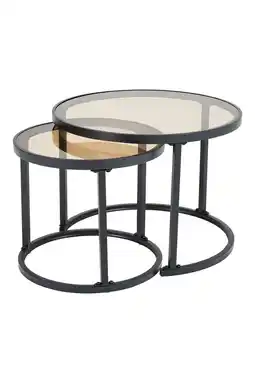 Tesco Living and Home Round Tea Glass Nesting Coffee Tables - Set of 2 offer