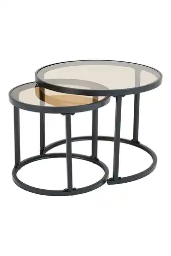 Tesco Living and Home Round Tea Glass Nesting Coffee Tables - Set of 2 offer