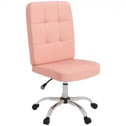 Tesco Faux Leather Home Office Chair with Adjustable Height, Pink offer