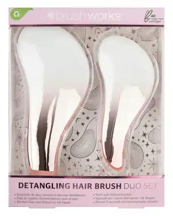 Tesco Brushworks Detangling Hair Brush Duo Set offer