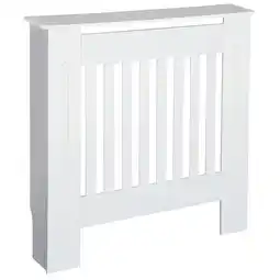 Tesco HOMCOM Radiator Cover Wooden Cabinet Vertical Slatted Vent MDF offer