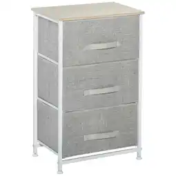 Tesco HOMCOM 3-Tier Storage Dresser Tower with Adjustable Feet Steel Frame offer