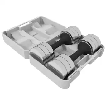 Tesco SPORTNOW Adjustable Dumbbells Weights Set with Storage Box, 10kg x 2 offer