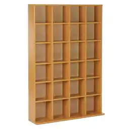 Tesco HOMCOM Bookcase Storage Tower CD DVD Games Rack Wooden Shelves offer