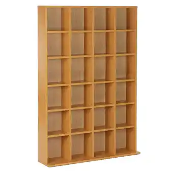 Tesco HOMCOM Bookcase Storage Tower CD DVD Games Rack Wooden Shelves offer