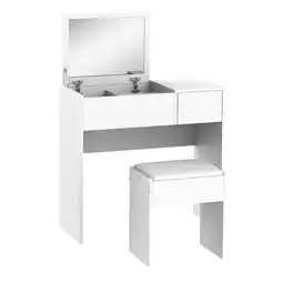 Tesco HOMCOM Dressing Table Set with Flip-up Mirror Padded Stool offer