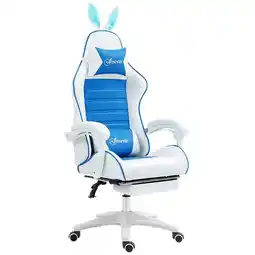 Tesco Vinsetto Racing Style Gaming Chair with Footrest Removable Rabbit Ears offer