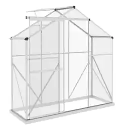 Tesco Outsunny 6 x 2.5ft Polycarbonate Greenhouse Aluminium Green House offer